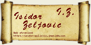 Isidor Zeljović vizit kartica